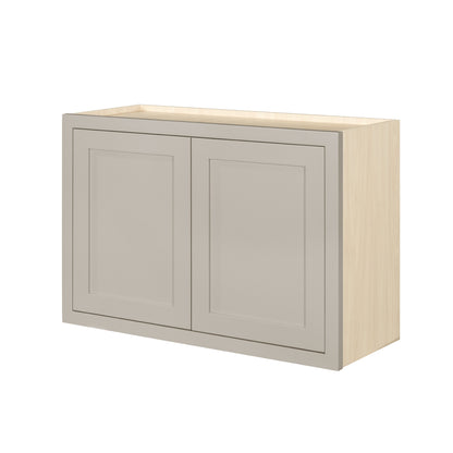 36" Wide Bridge Tuscan Gray Inset Shaker Wall Cabinet - Double Door 12", 15", 18", 21" & 24" Tall