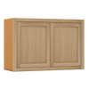 36" Wide Bridge White Oak Inset Shaker Wall Cabinet - Double Door 12", 15", 18", 21" & 24" Tall