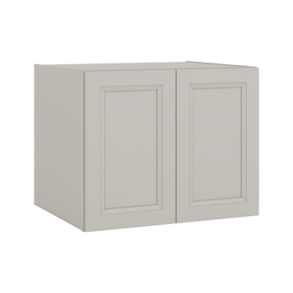 30" Wide 24" Deep Bridge 27LGDS Laguna Gray Double Shaker Wall Cabinet - Double Door 12", 15", 18", 21" & 24" Tall