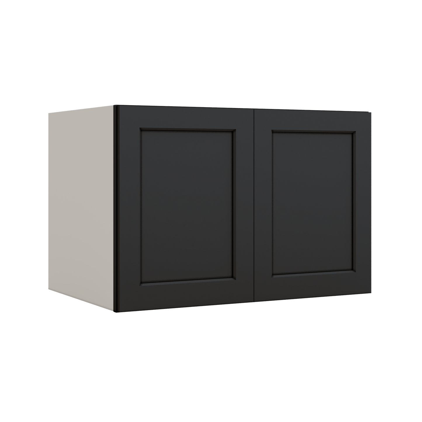 36" Wide 24" Deep Upper 15HNS Hermosa Noir Black Shaker 1-1/4" Overlay Wall Cabinet - Double Door 12", 15", 18", 21", 24"