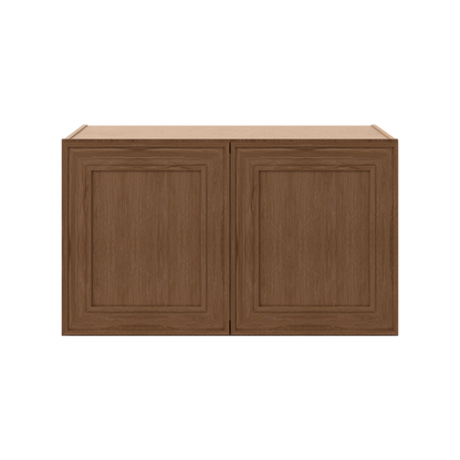 36" Wide 24" Deep 12", 15", 18", 21" & 24" Tall Mocha Elegant Oak Shaker Refrigerator Wall Cabinet