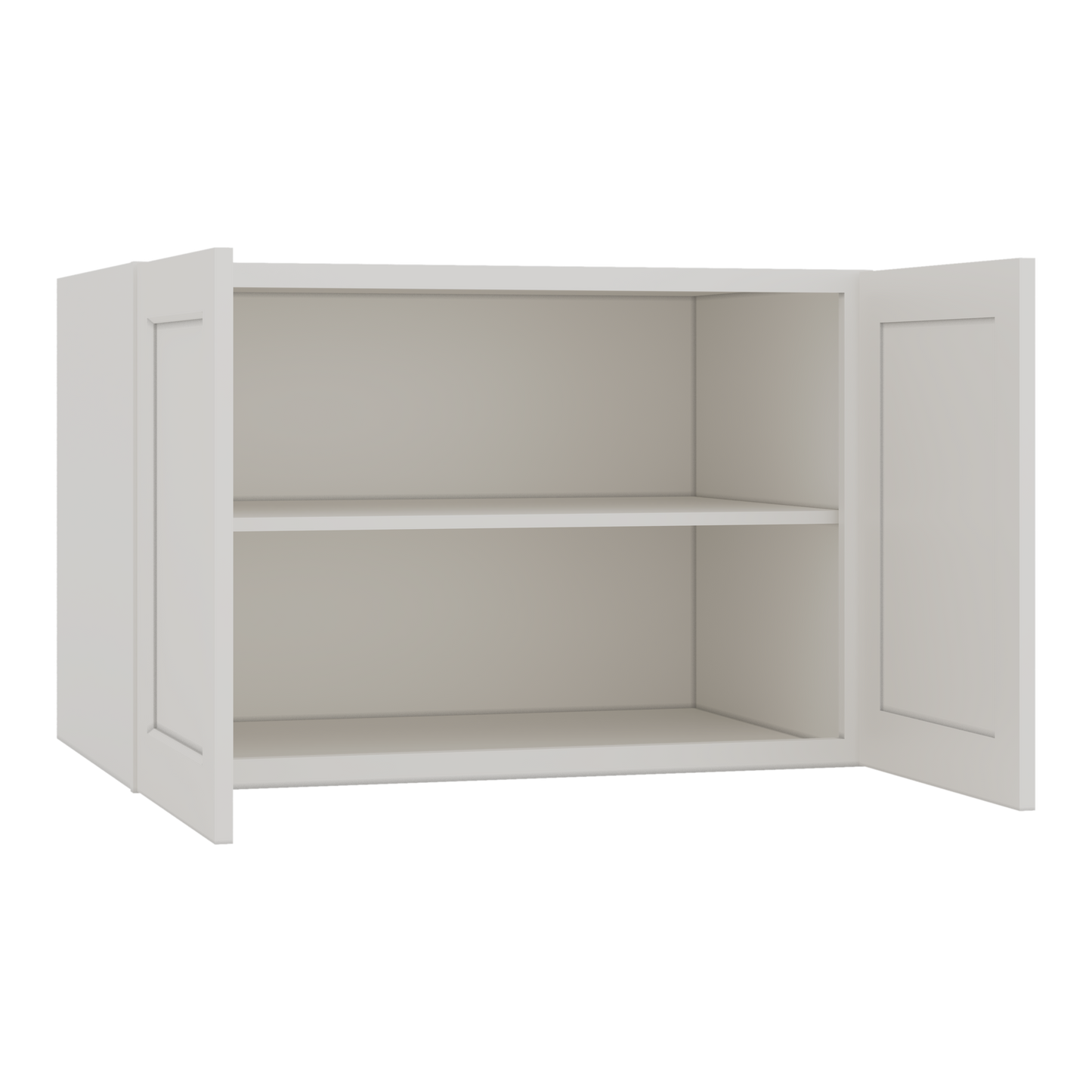 36" Wide 24" Deep Upper ICE White Shaker 1-1/4" Overlay Wall Cabinet - Double Door 12", 15", 18", 21", 24" CWS/CWB