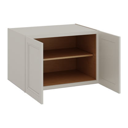 36" Wide 24" Deep Upper 27LGDS Laguna Gray Double Shaker Wall Cabinet - Double Door 12", 15", 18", 21", 24"