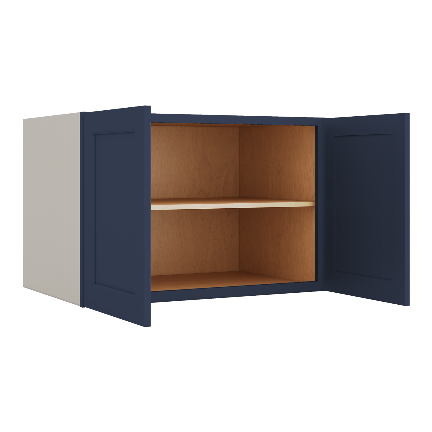 36" Wide 24" Deep Upper NB29 Naval Blue Shaker 1-1/4" Overlay Wall Cabinet - Double Door 12", 15", 18", 21", 24"