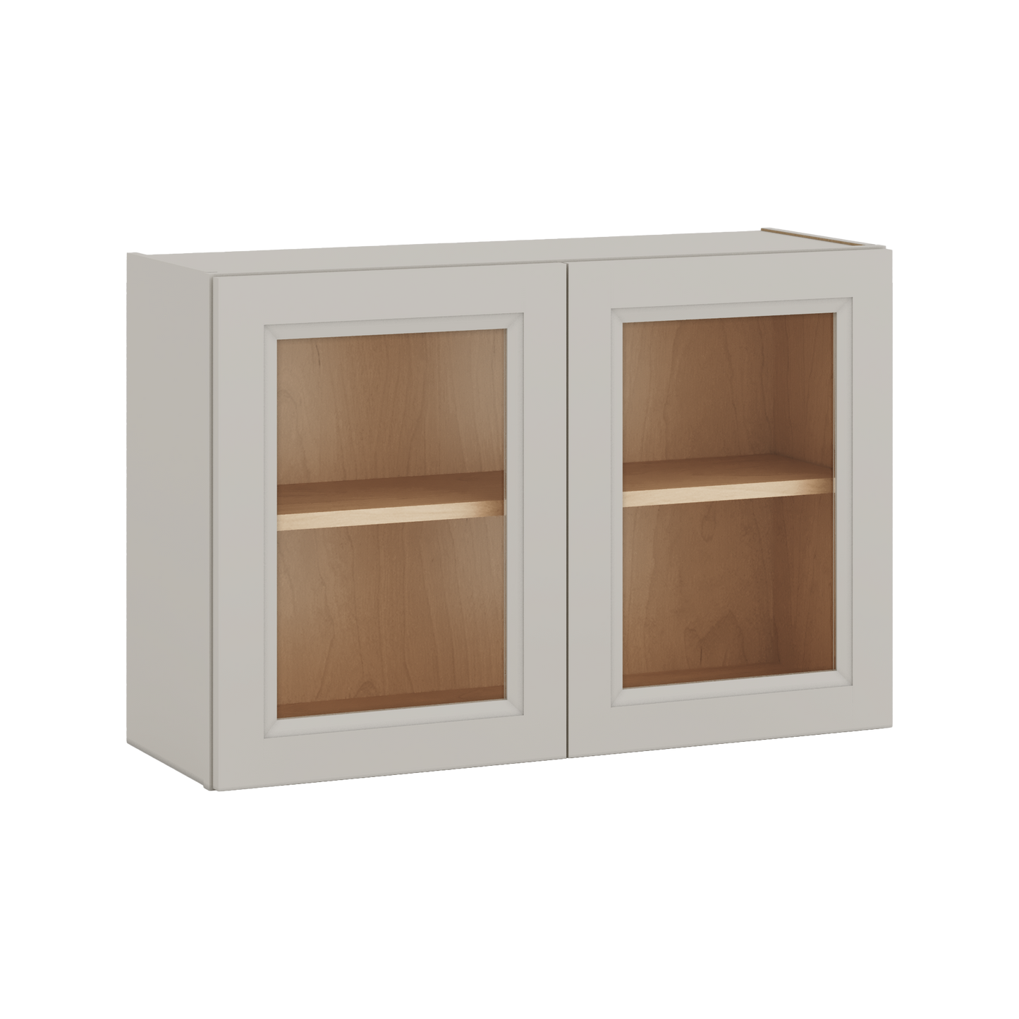 36" Wide by 12" Deep Bridge 27LGDS Laguna Gray Double Shaker Glass Ready Wall Cabinet - Double Door 12", 15", 18", 21", 24" Tall