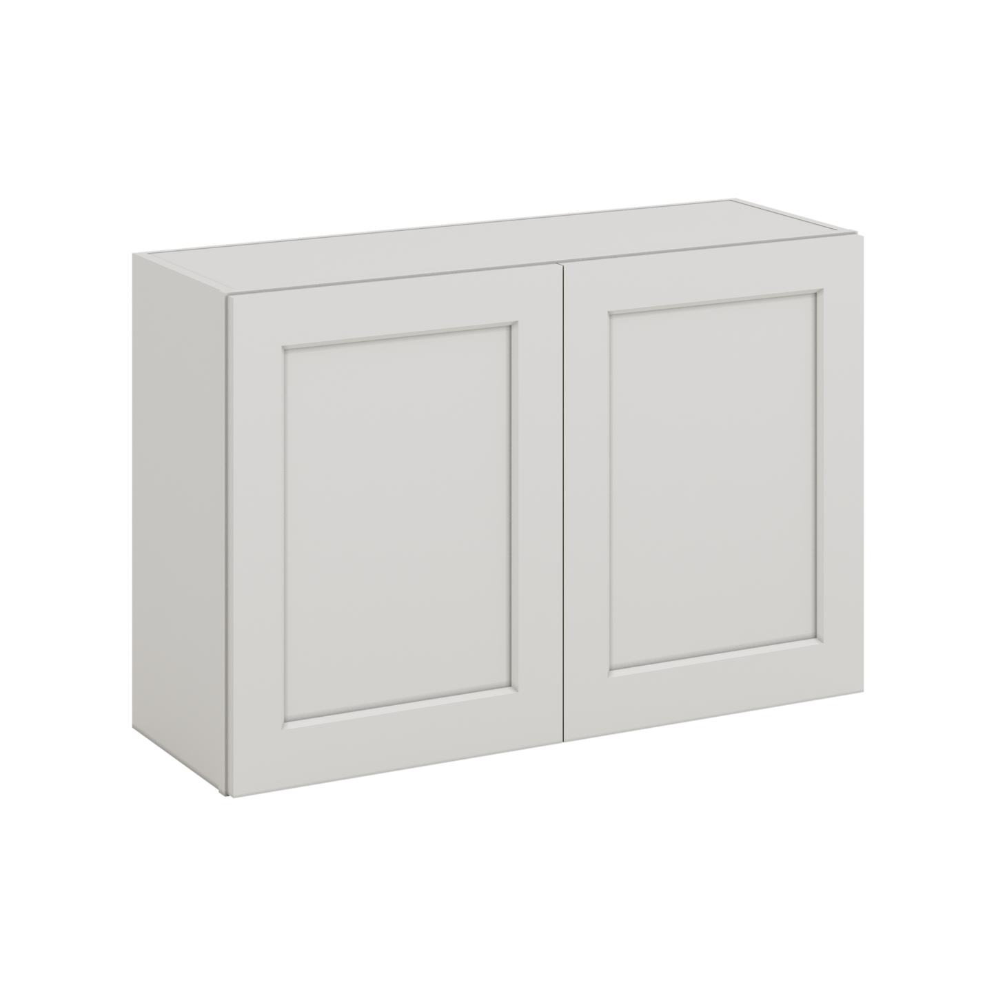 36" Wide by 12" Deep Bridge 2WS White Shaker 1-1/4"Overlay Wall Cabinet - Double Door 12", 15", 18", 21", 24" Tall