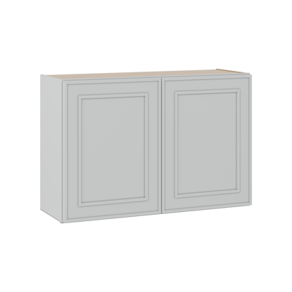 36" Wide Double Door 12", 15", 18", 21" & 24" Tall & 12" Deep White Elegant Oak Craftsman Shaker Wall Cabinet