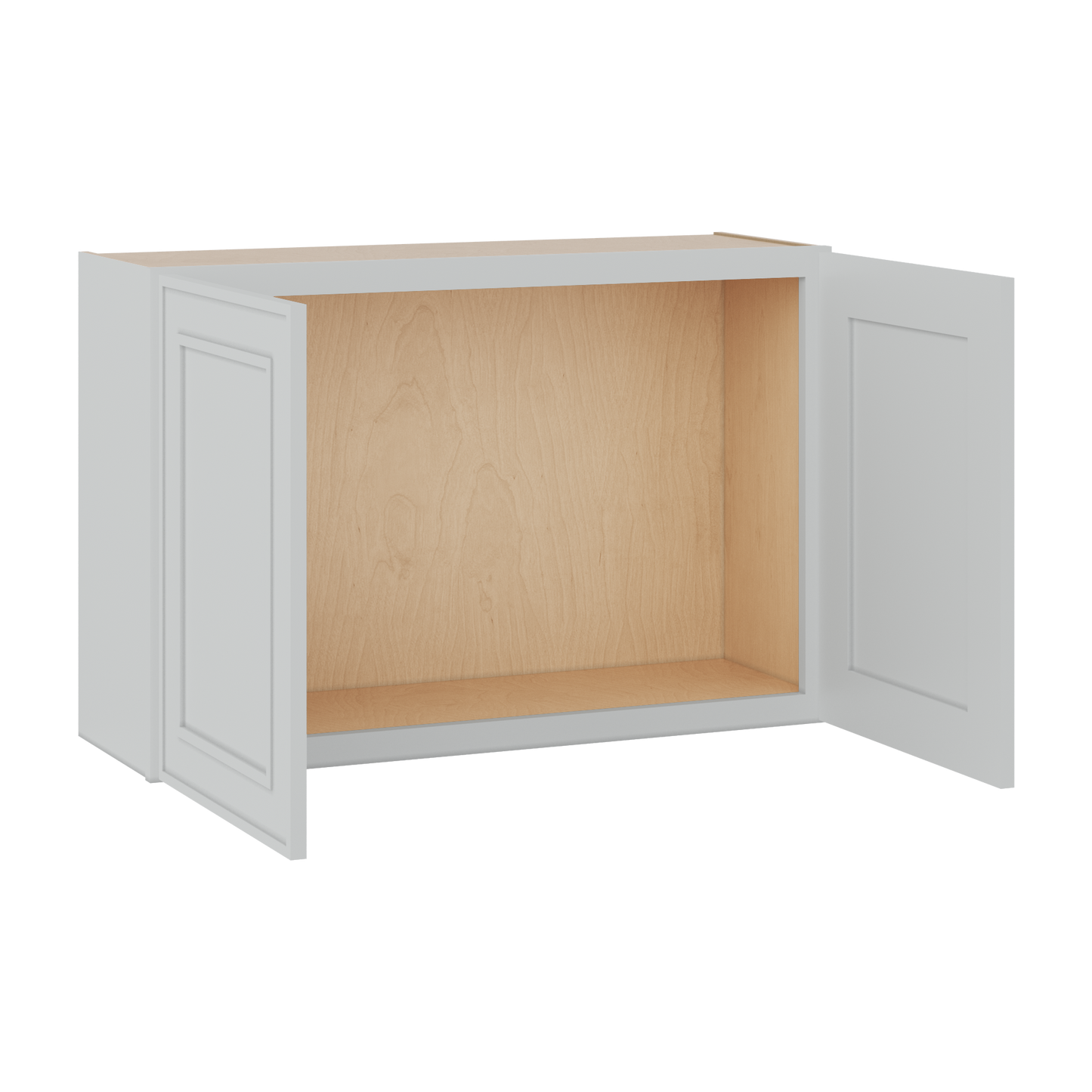 36" Wide Double Door 12", 15", 18", 21" & 24" Tall & 12" Deep White Elegant Oak Craftsman Shaker Wall Cabinet