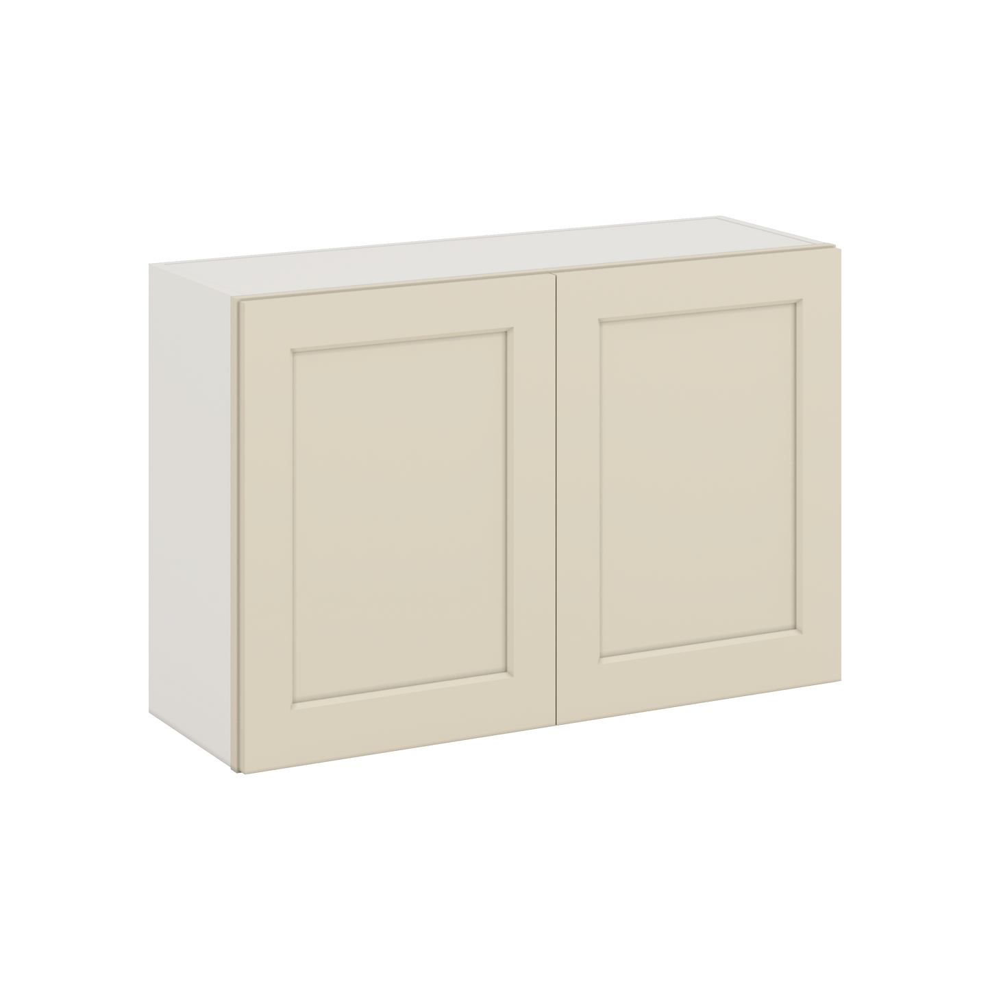 36" Wide by 12" Deep Bridge Manhattan Cream Shaker 1-1/4"Overlay Wall Cabinet - Double Door 12", 15", 18", 21", 24" Tall