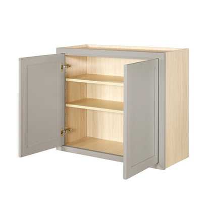 36" W 24" D Tuscan Gray Inset Shaker Refrigerator Wall Cabinet - 12", 15", 18", 21" & 24" Tall