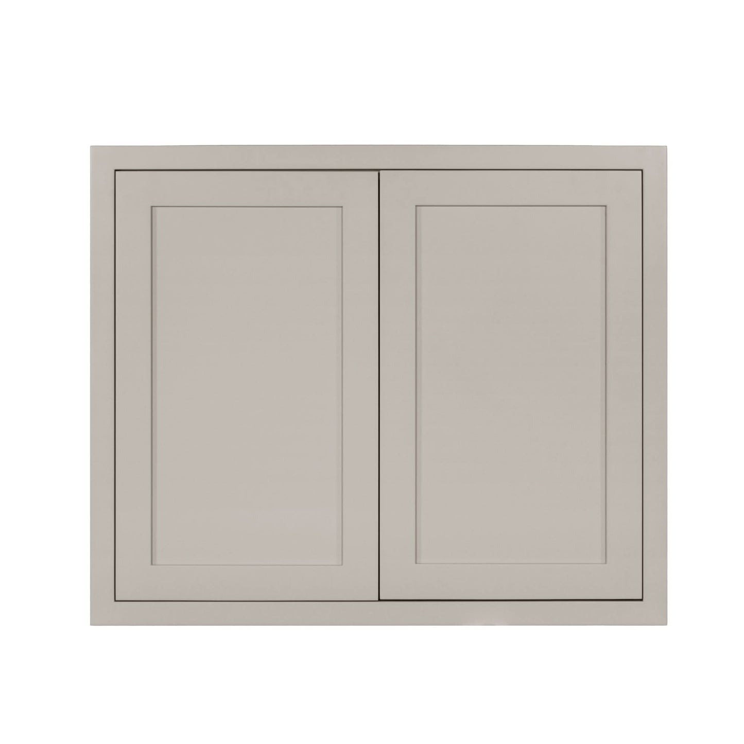 30" Tall Tuscan Gray Inset Shaker Wall Cabinet - Double Door 24", 27", 30", 33" & 36"