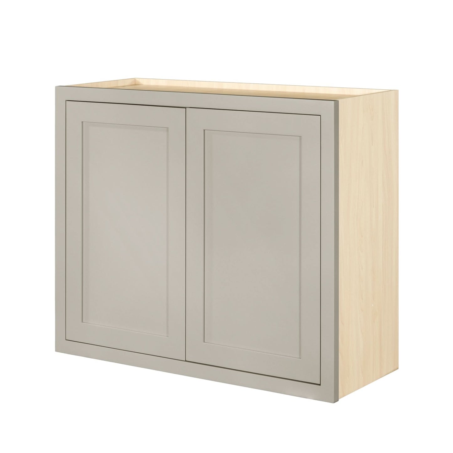 30" Tall Tuscan Gray Inset Shaker Wall Cabinet - Double Door 24", 27", 30", 33" & 36"