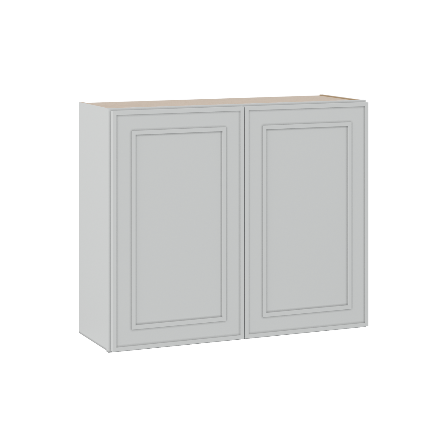 30" Tall Double Door 24", 27", 30", 33" & 36" White Elegant Oak Craftsman Shaker 1-1/4" Overlay Wall Cabinet