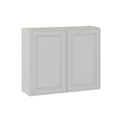 30" Tall Double Door 24", 27", 30", 33" & 36" White Elegant Oak Craftsman Shaker 1-1/4" Overlay Wall Cabinet