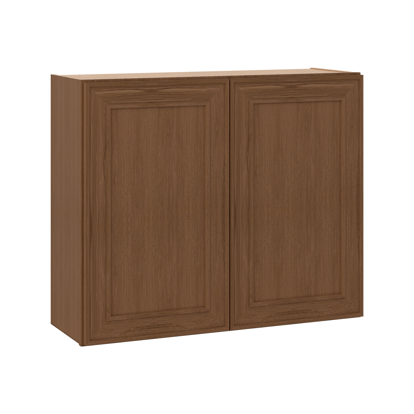 30" Tall Double Door 24", 27", 30", 33" & 36" Elegant Craftsman Mocha Shaker 1-1/4" Overlay Wall Cabinet