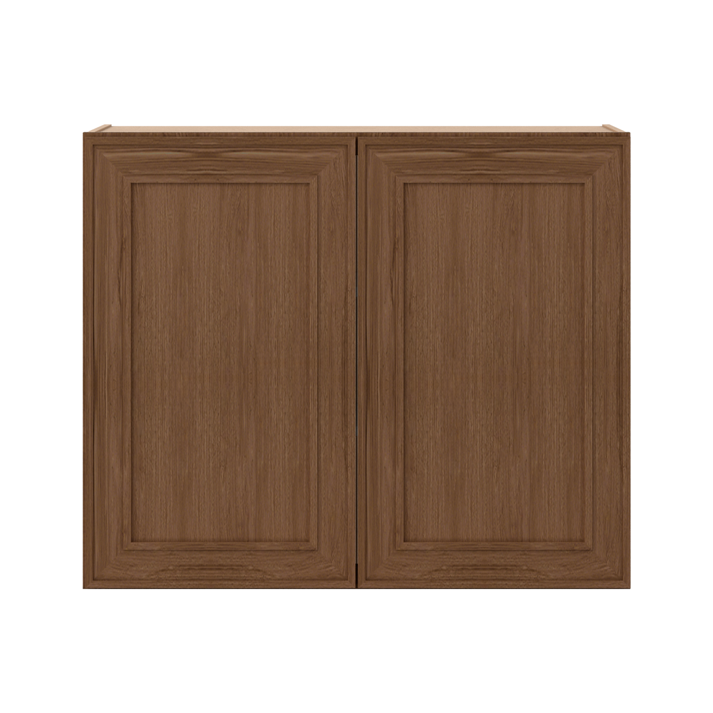 30" Tall Double Door 24", 27", 30", 33" & 36" Elegant Craftsman Mocha Shaker 1-1/4" Overlay Wall Cabinet