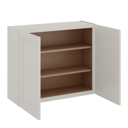 30" Tall 27LGDS Laguna Gray Double Shaker Wall Cabinet - Double Door 24", 27", 30", 33" & 36" Wide