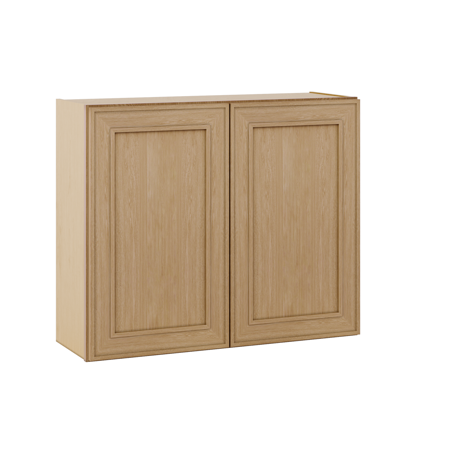 30" Tall Double Door 24", 27", 30", 33" & 36" Elegant Oak Craftsman Shaker 1-1/4" Overlay Wall Cabinet