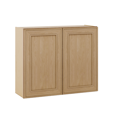 30" Tall Double Door 24", 27", 30", 33" & 36" Elegant Oak Craftsman Shaker 1-1/4" Overlay Wall Cabinet