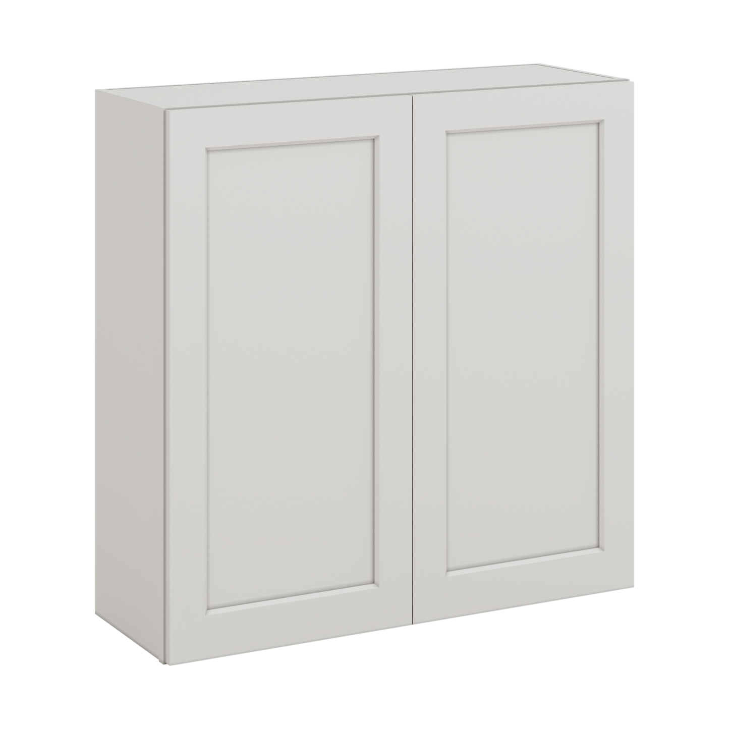 36" Tall 2WS White Shaker 1-1/4" Overlay Wall Cabinet - Double Door 24", 27", 30", 33" & 36" Wide