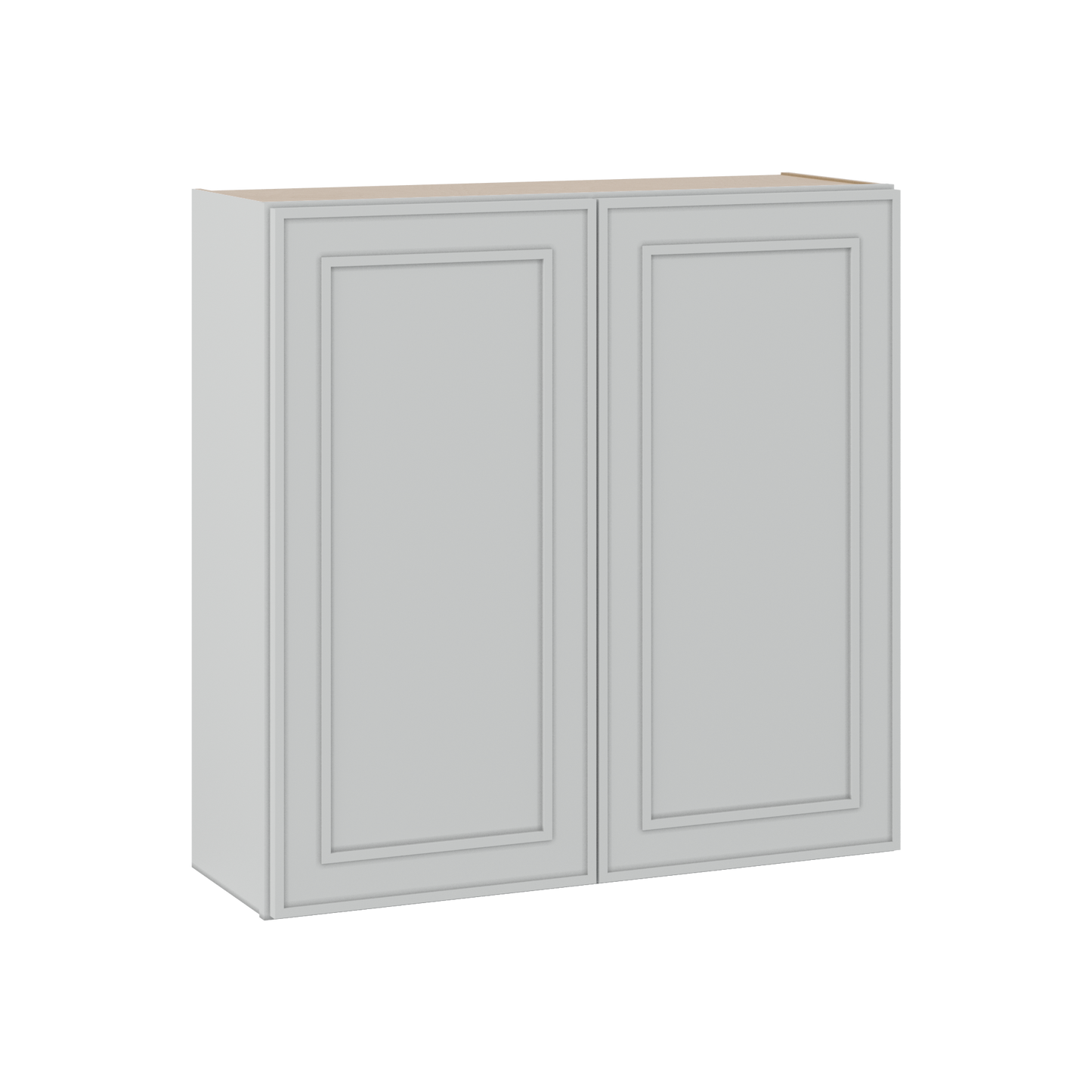 36" Tall Double Door 24", 27", 30", 33" & 36" Wide White Elegant Oak Shaker Wall Cabinet