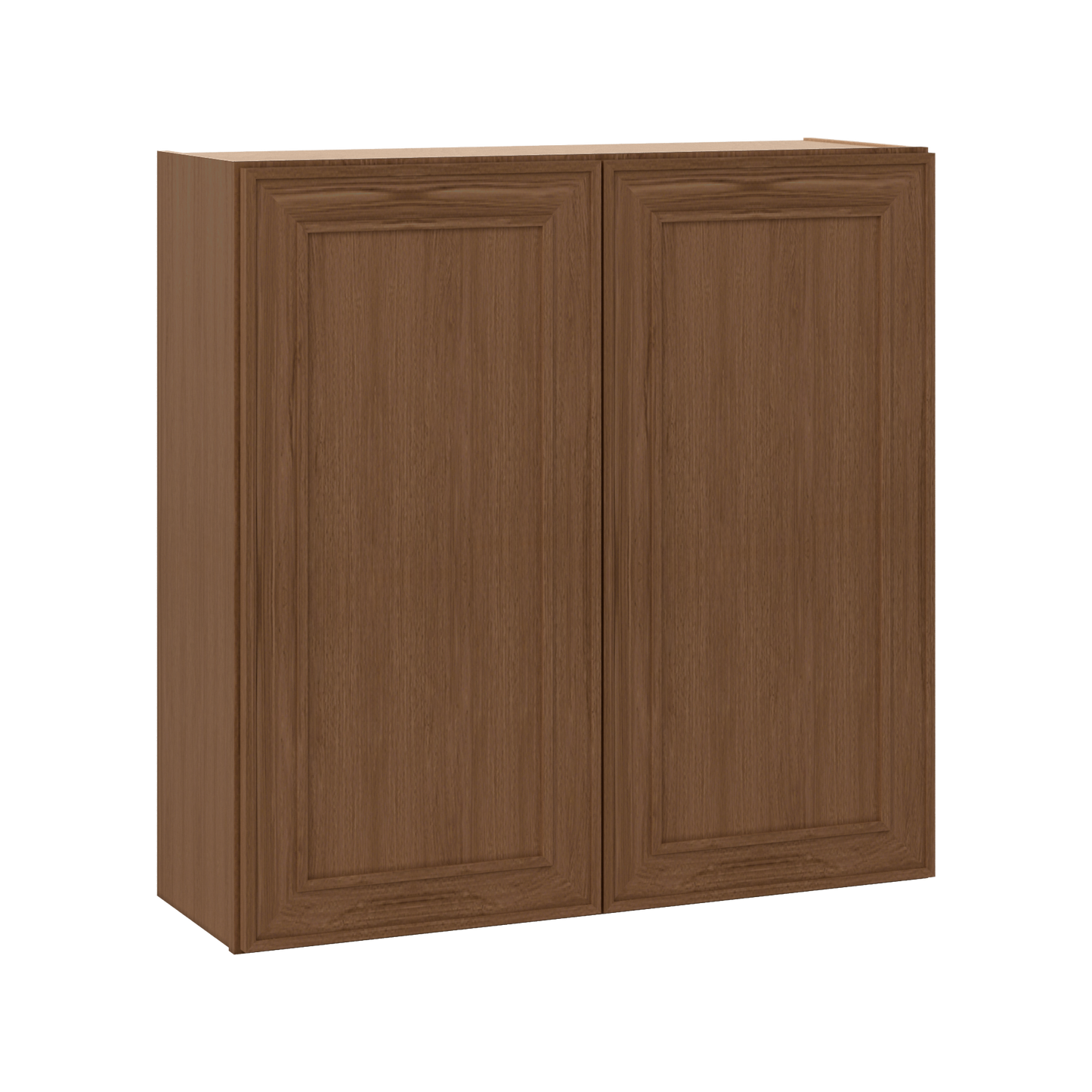 36" Tall Double Door 24", 27", 30", 33" & 36" Wide Mocha Elegant Oak Shaker Wall Cabinet