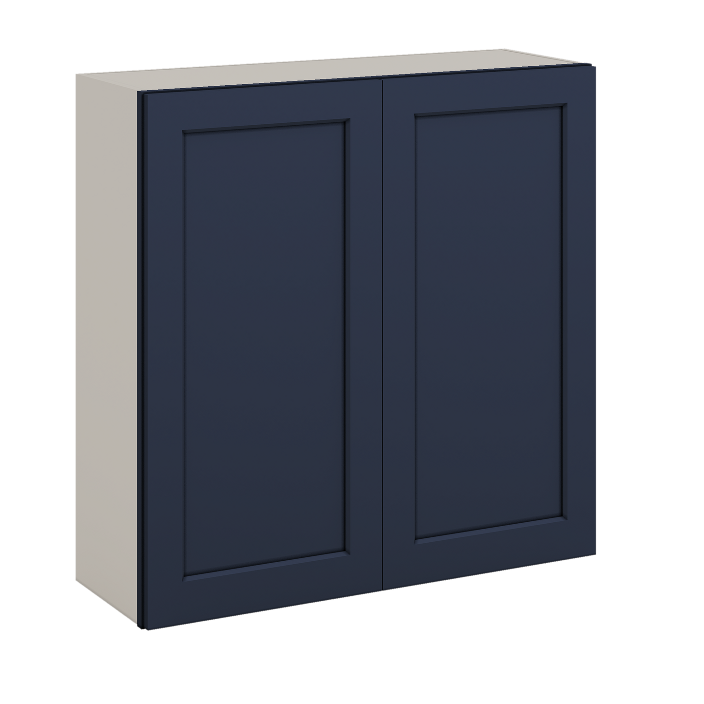36" Tall 29NB Naval Blue Shaker 1-1/4" Overlay Wall Cabinet - Double Door 24", 27", 30", 33" & 36" 42" Wide