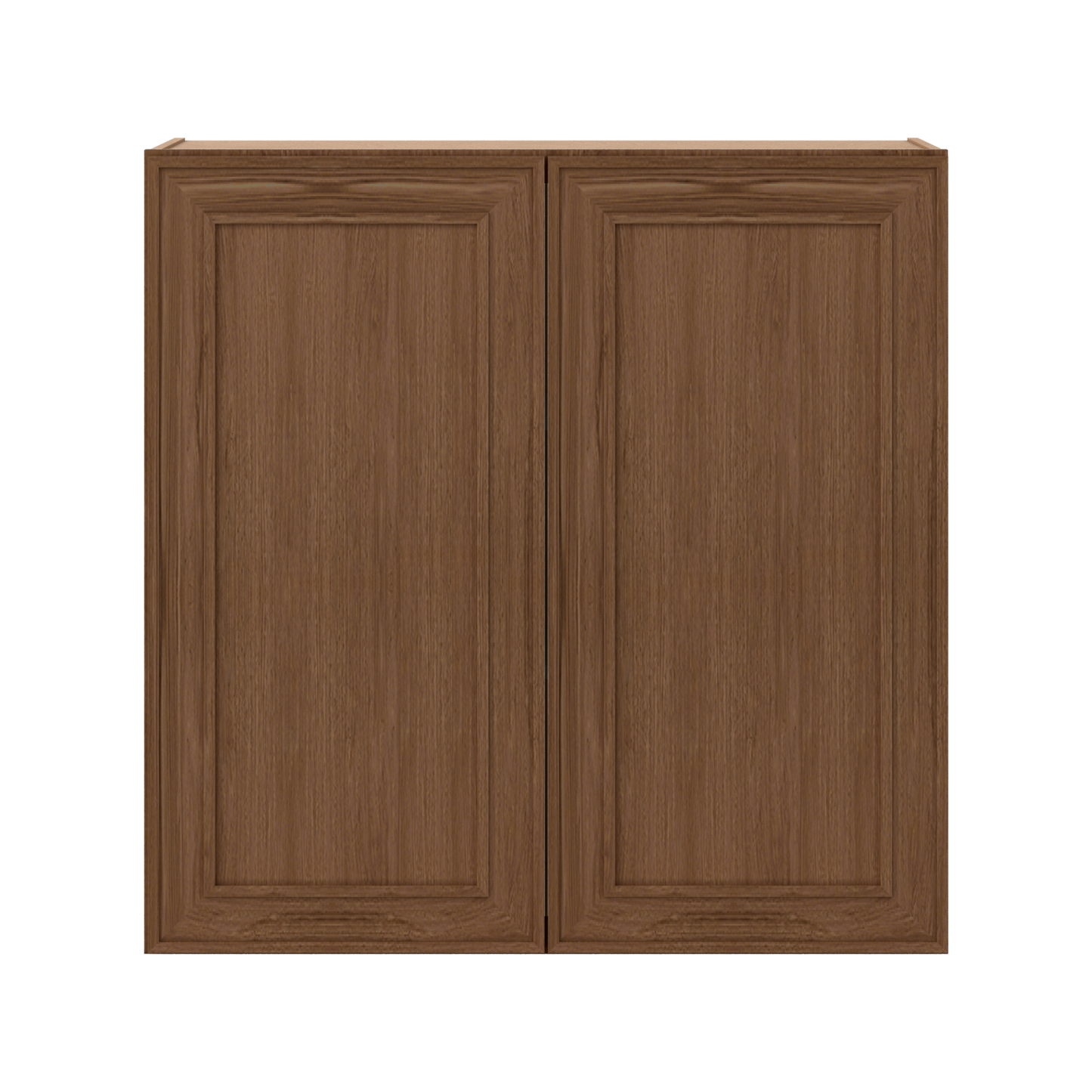 36" Tall Double Door 24", 27", 30", 33" & 36" Wide Mocha Elegant Oak Shaker Wall Cabinet