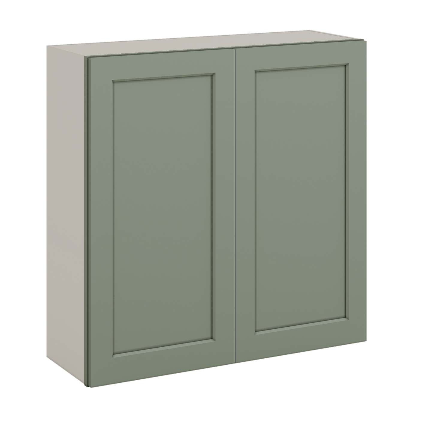 36" Tall Green Shaker 1-1/4" Overlay Wall Cabinet - Double Door 24", 27", 30", 33" & 36" Wide