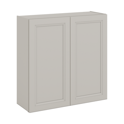 36" Tall 27LGDS Laguna Gray Double Shaker Wall Cabinet - Double Door 24", 27", 30", 33" & 36" Wide