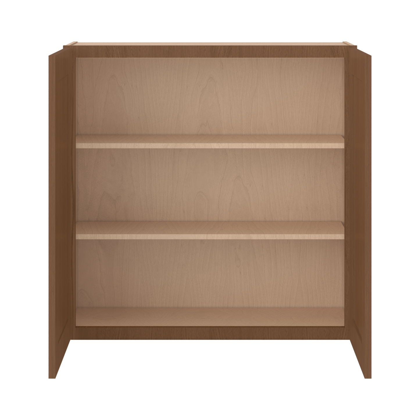 36" Tall Double Door 24", 27", 30", 33" & 36" Wide Elegant Craftsman Mocha Shaker Wall Cabinet