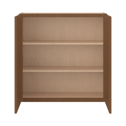 36" Tall Double Door 24", 27", 30", 33" & 36" Wide Elegant Craftsman Mocha Shaker Wall Cabinet