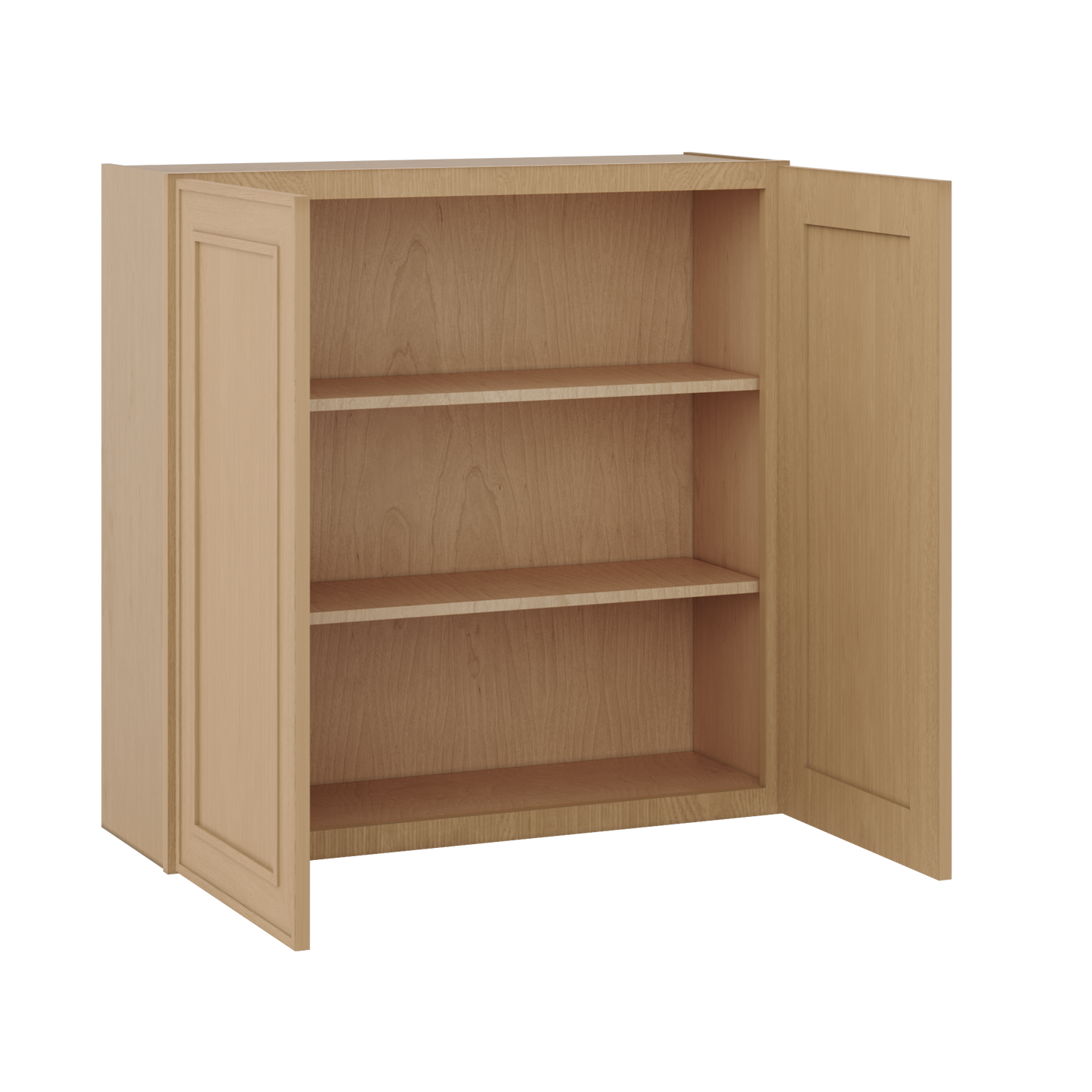 36" Tall Double Door 24", 27", 30", 33" & 36" Wide Elegant Oak Shaker Wall Cabinet