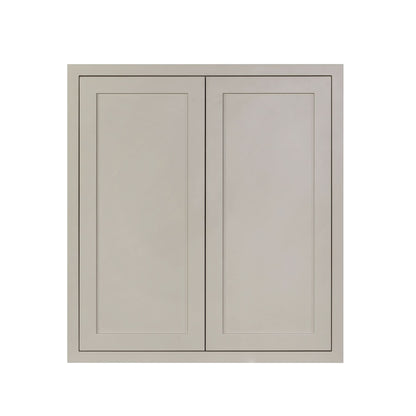 39" Tall Tuscan Gray Inset Shaker Wall Cabinet - Double Door 24", 27", 30", 33" & 36" Wide