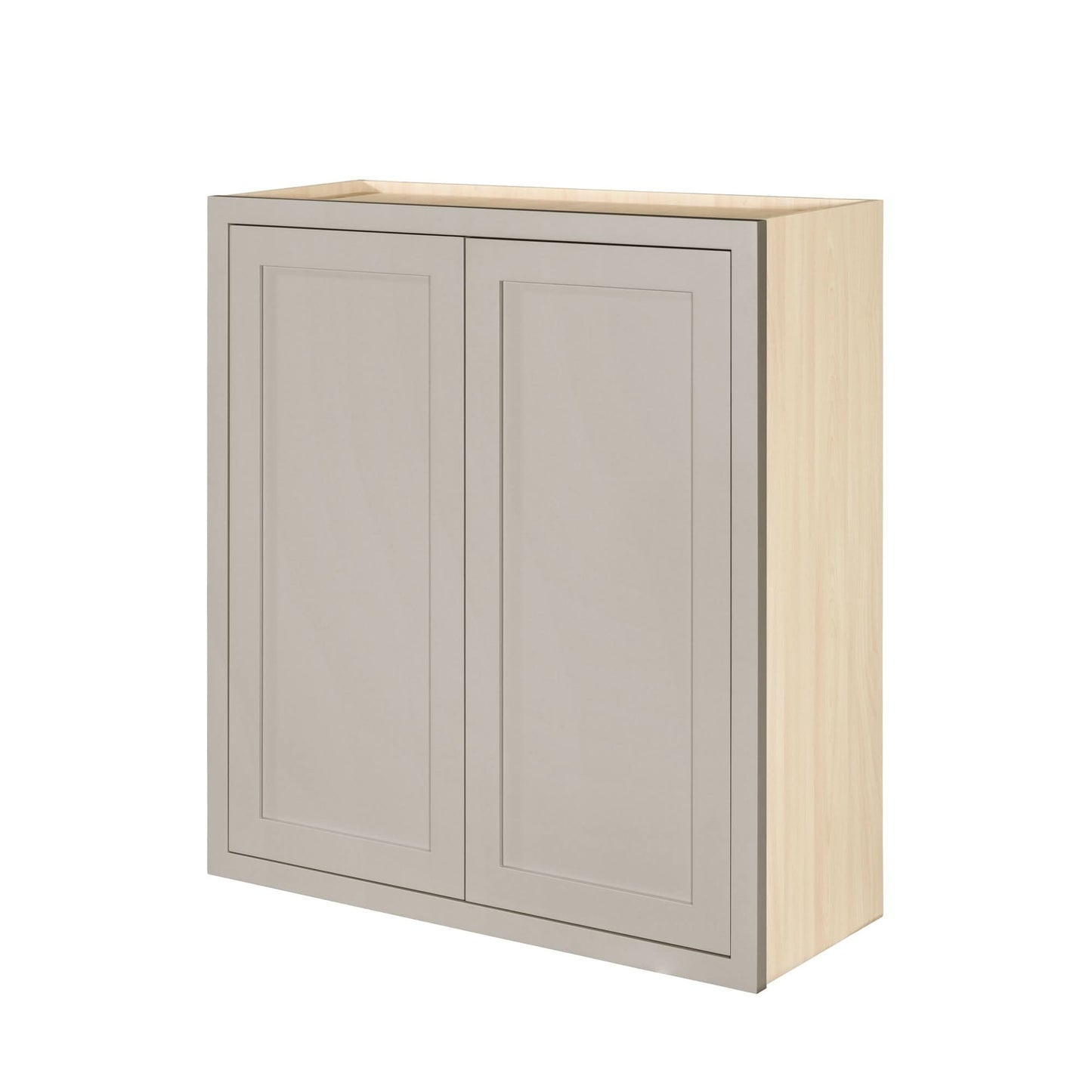 39" Tall Tuscan Gray Inset Shaker Wall Cabinet - Double Door 24", 27", 30", 33" & 36" Wide