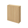 42" Tall Sandstone Birch Shaker 1-1/4" Overlay Wall Cabinet - Double Door 24", 27", 30", 33", 36"