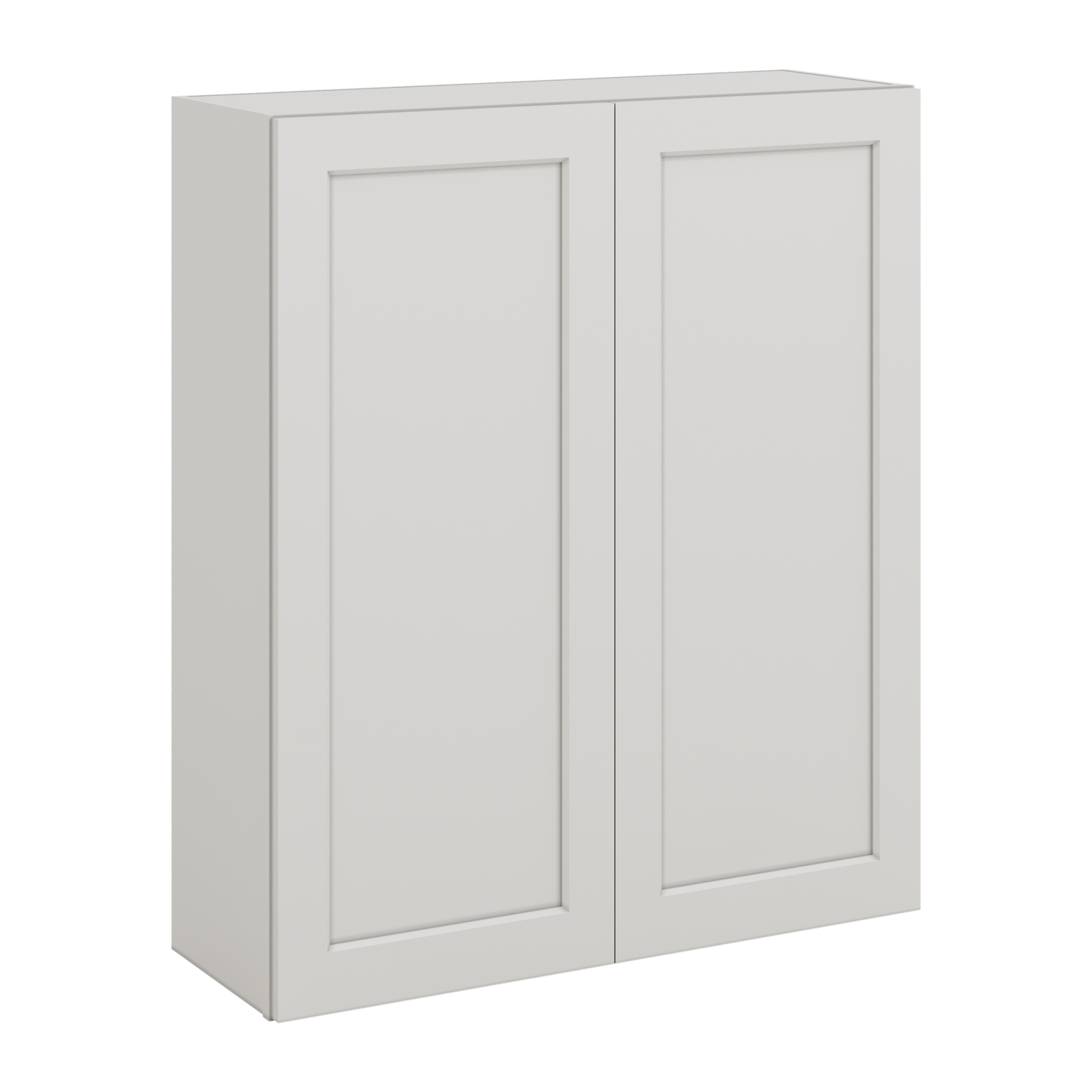 40" Tall 2WS White Shaker 1-1/4" Overlay Wall Cabinet - Double Door 24", 27", 30", 33", 36"