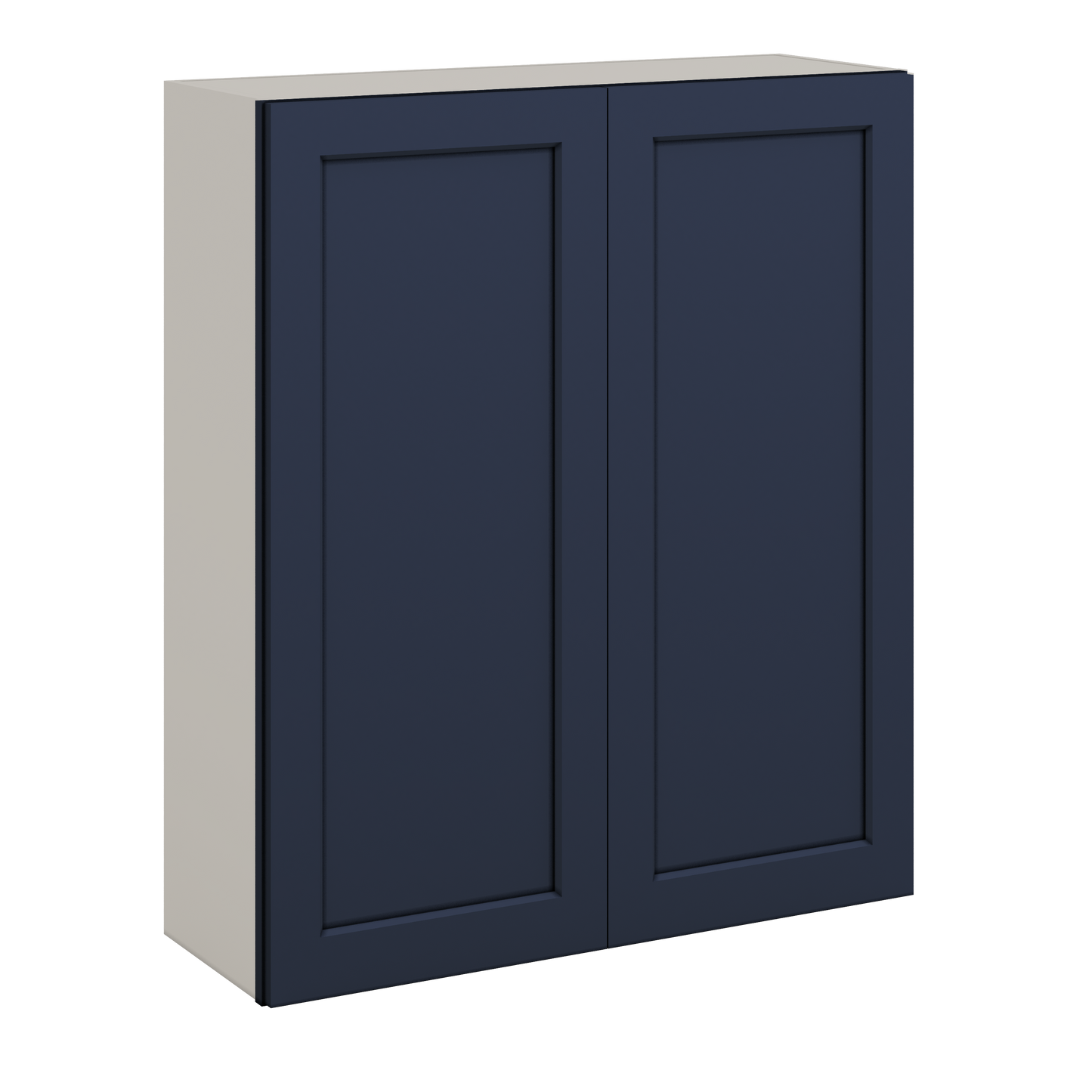 42" Tall NB29- Naval Blue Shaker 1-1/4" Overlay Wall Cabinet - Double Door 24", 27", 30", 33", 36"
