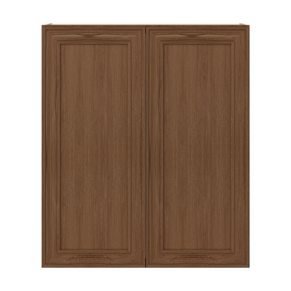42" Tall Double Door 24", 27", 30", 33" & 36" Wide Elegant Craftsman Mocha Shaker Wall Cabinet