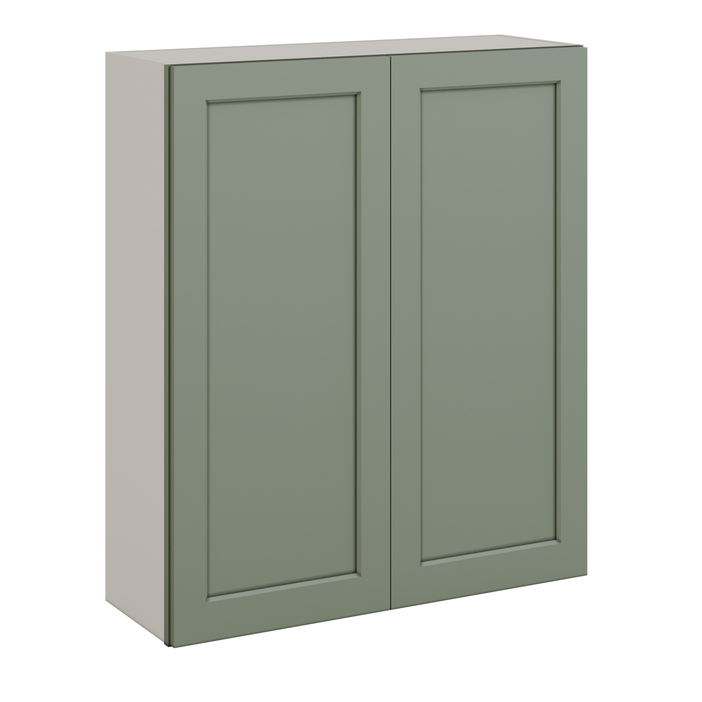 42" Tall Double Door 24", 27", 30", 33", 36" Sage Green Shaker 1-1/4" Overlay Wall Cabinet -