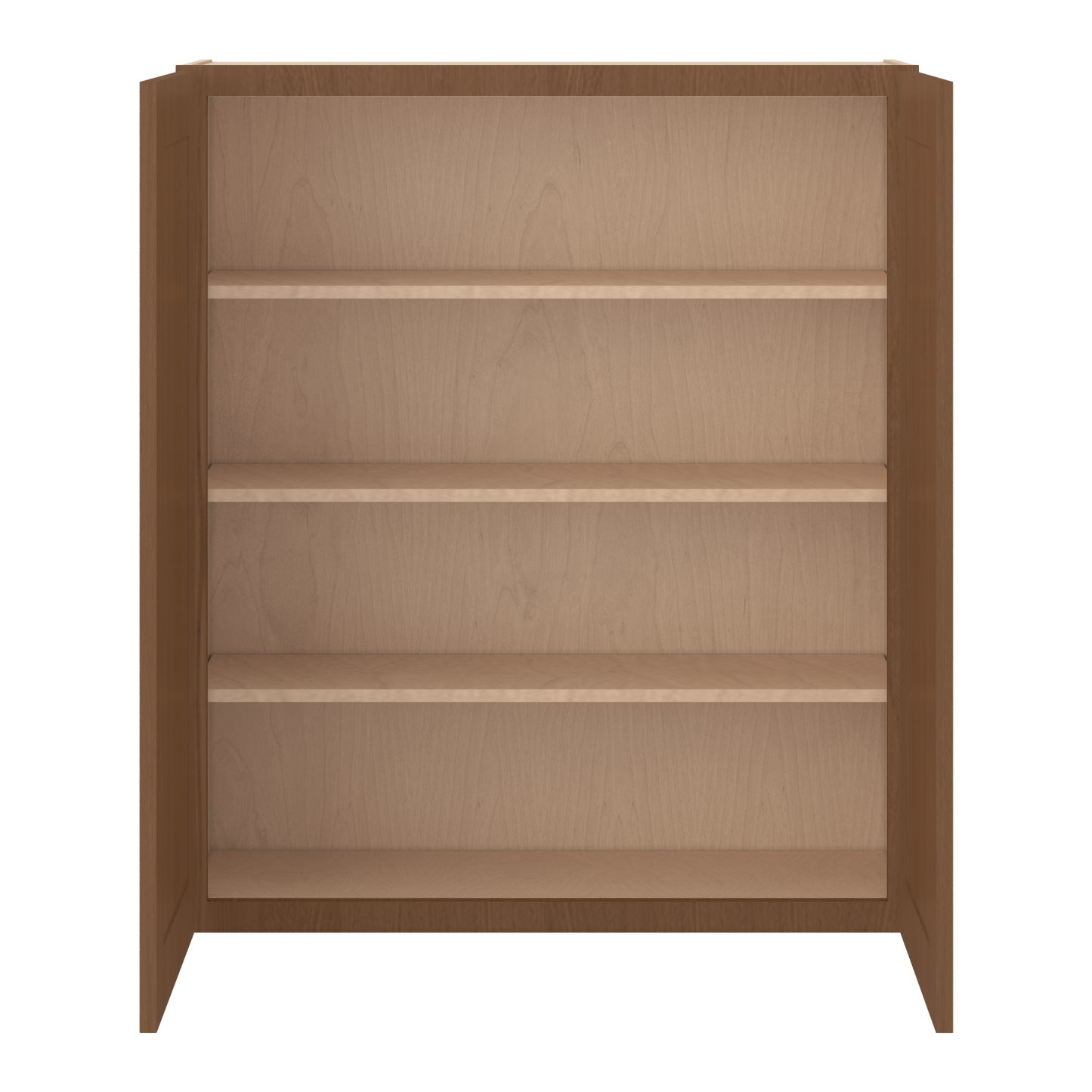42" Tall Double Door 24", 27", 30", 33" & 36" Wide Elegant Craftsman Mocha Shaker Wall Cabinet