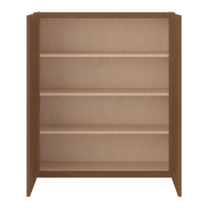 42" Tall Double Door 24", 27", 30", 33" & 36" Wide Elegant Craftsman Mocha Shaker Wall Cabinet