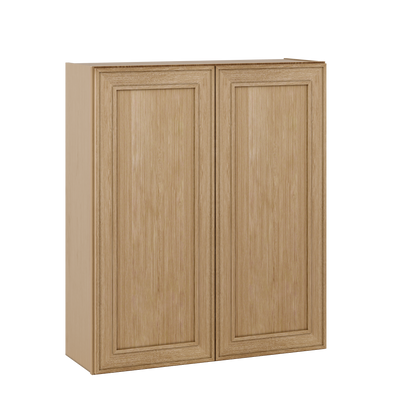 42" Tall Double Door 24", 27", 30", 33" & 36" Wide Elegant Oak Shaker Wall Cabinet