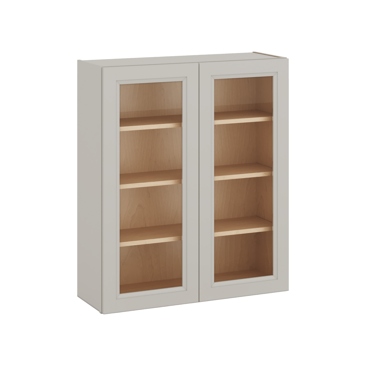 42" Tall 27LGDS Laguna Gray Double Shaker Glass Ready Wall Cabinet - Double Door 24", 27", 30", 33", 36"