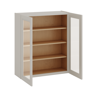 42" Tall 27LGDS Laguna Gray Double Shaker Glass Ready Wall Cabinet - Double Door 24", 27", 30", 33", 36"