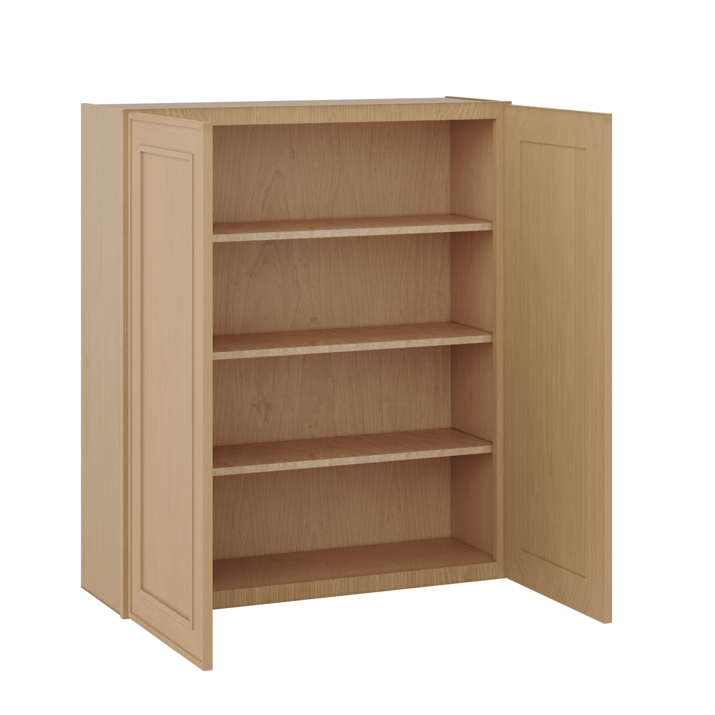 42" Tall Double Door 24", 27", 30", 33" & 36" Wide Elegant Oak Shaker Wall Cabinet