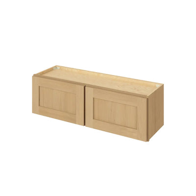 36" Wide 24" Deep Wall Cabinet Sandstone Birch Shaker 1-1/4" Overlay - Double Door  18" & 24" Tall