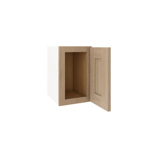 15" Tall x 12" Deep Stacker / Upper Natural Color 17ROS - Redondo White Oak Shaker 1-1/4" Overlay Wall Cabinet