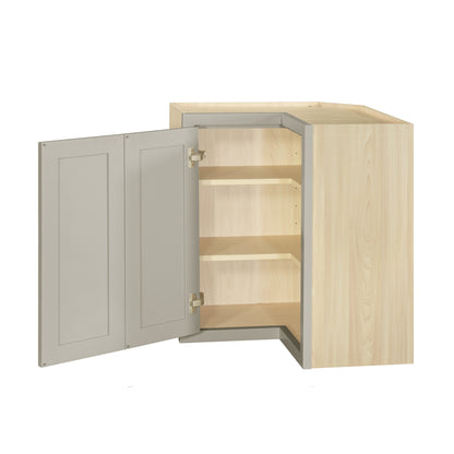 Wall Angle Corner Tuscan Gray Shaker Wall Cabinet 27" W x 30" & 39" Tall