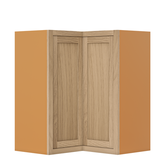 WAC273314 Wall Easy Reach Angle Cabinet Oak Inset Custom Cabinets